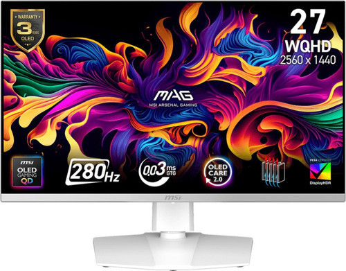 26.5 MAG 272QPW QD-OLED X28 2560x1440 WQHD FLAT 280HZ 0.03MS FREESYNC PREMIUM PRO BEYAZ
