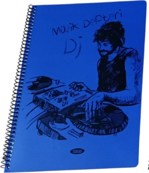 A4 Müzik Defteri Spiralli PP Kapak 40 Yp-Lacivert DJ