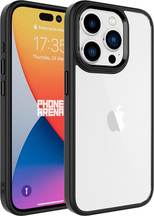 Apple iPhone 15 ProMax Kapak Metal Kamera Korumalı Arkası Şeffaf Silikon Kılıf - Siyah