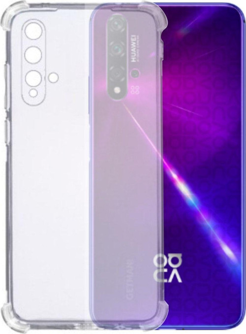 Huawei Nova 5T ile Uyumlu Kapak Kamera Korumalı Antişok Airbag Köşe Korumalı Silikon Şeffaf Kılıf