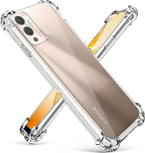 İnfinix Hot 12 Play Uyumlu Kapak Kamera Korumalı Airbag Antishock Köşe Korumalı Şeffaf Silikon Kılıf