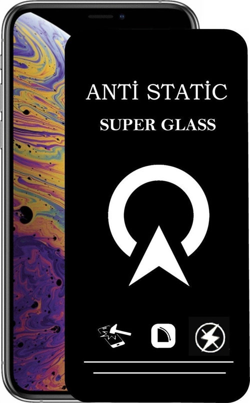Apple Iphone Xs Tam Kaplayan Anti Statik Çizilmez Safir Ekran Koruyucu Cam