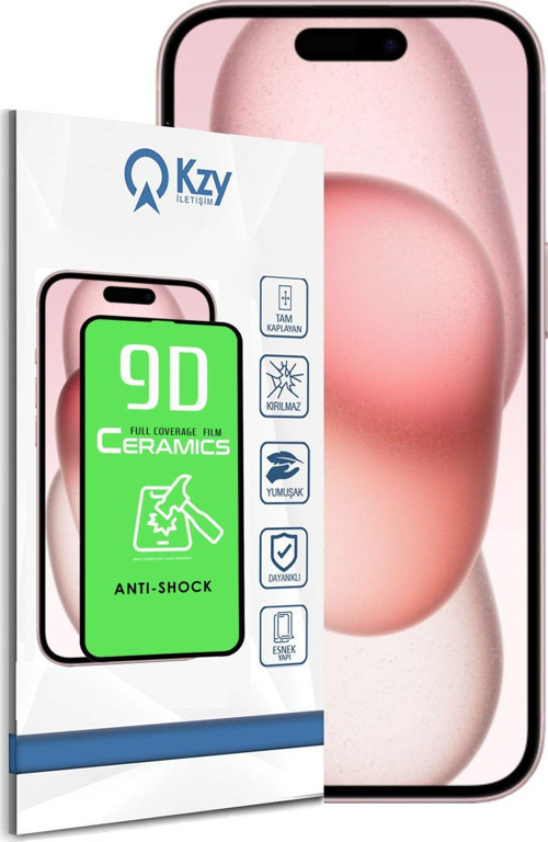 Apple iPhone 15 ile Uyumlu Tam Kaplayan Seramik Nano Esnek Ekran Koruyucu Cam