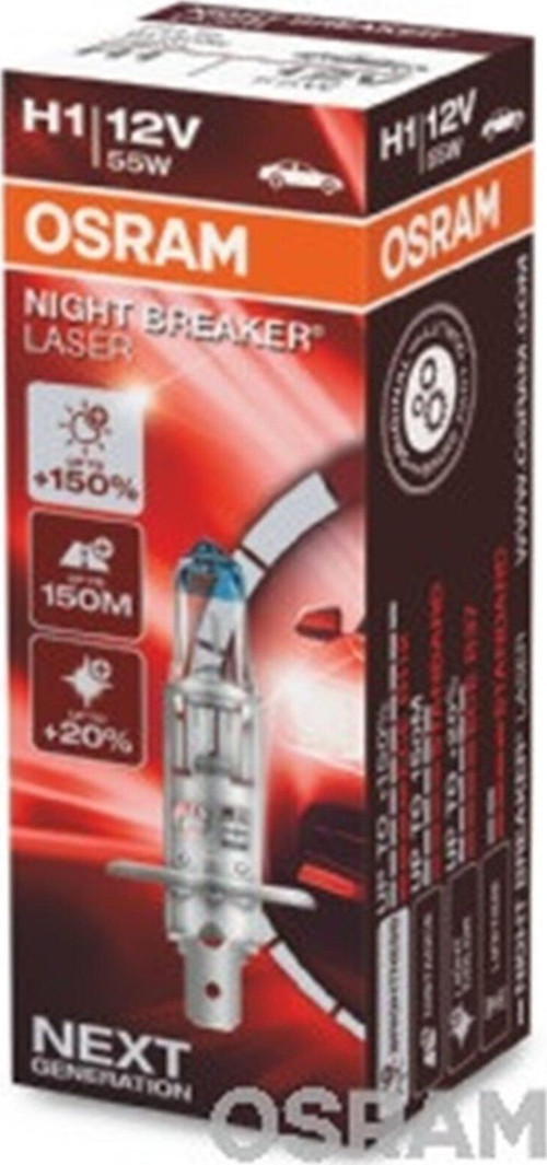 Ampul 12v H1 55w Nıght Breaker Laser 150 Güçlü 20 Beyaz Işık Ikili Ambalaj