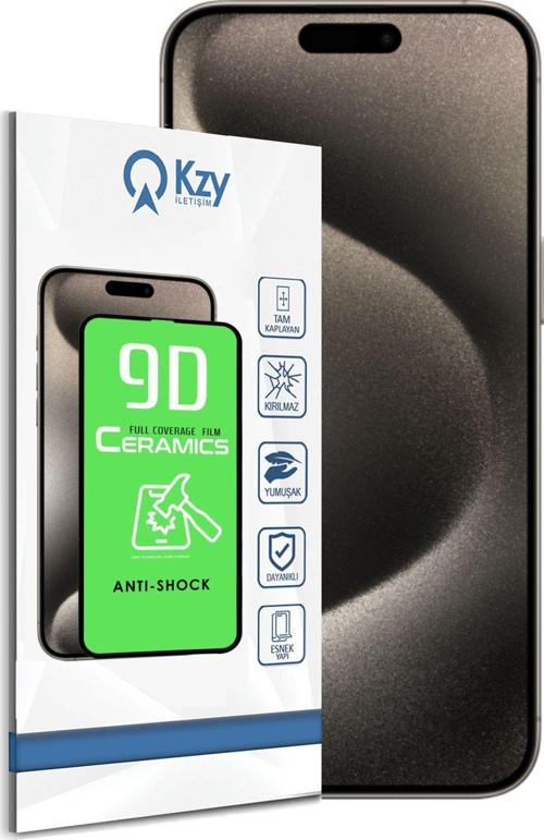 Apple iPhone 15 Pro Max ile Uyumlu Tam Kaplayan Seramik Nano Esnek Ekran Koruyucu Cam
