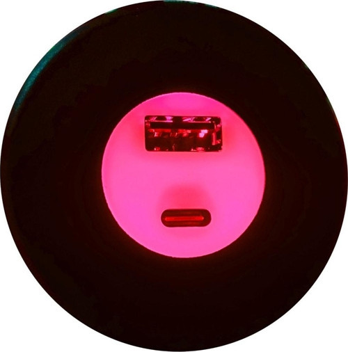 Usb & Typ-c Işıklı Araç Şarj Soketi 12-24v 2,4a