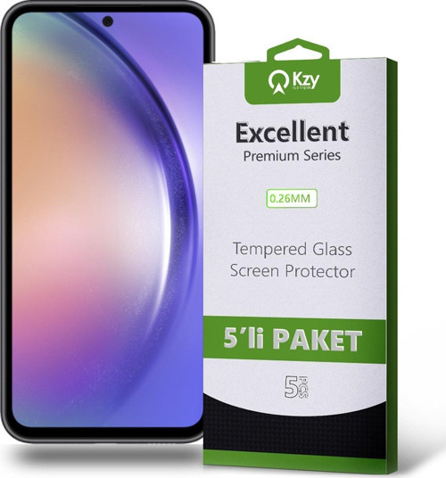 Galaxy A54 Uyumlu Temperli Ekran Koruyucu Kırılmaz Cam Ekonomik 5'li Paket