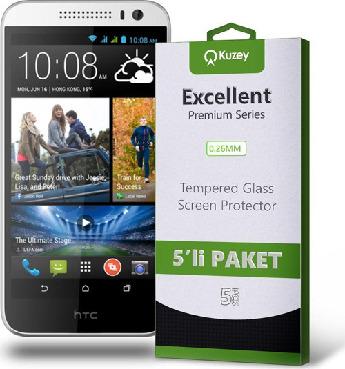 Htc Desire 616 Temperli Ekran Koruyucu Kırılmaz Cam 5'li Paket