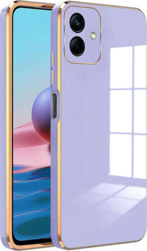 Samsung Galaxy A04 Kapak Kamera Korumalı Lazer Kesim Lüx Silikon Kılıf - Lila