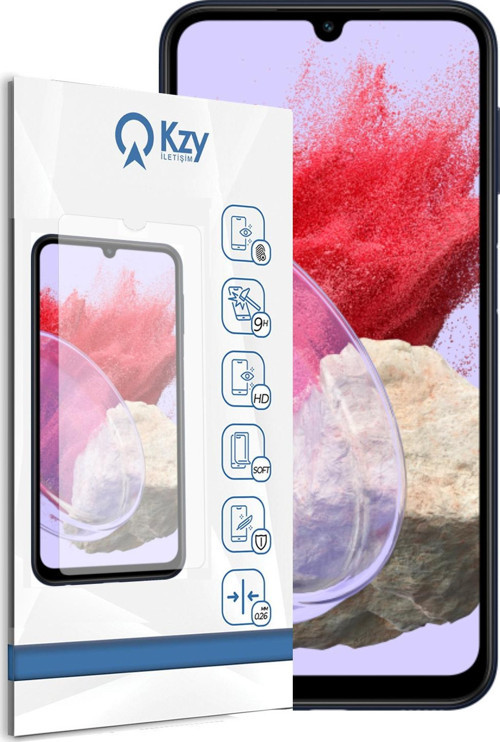 KZY Samsung Galaxy M34 ile Uyumlu Temperli Ekran Koruyucu Kırılmaz Cam