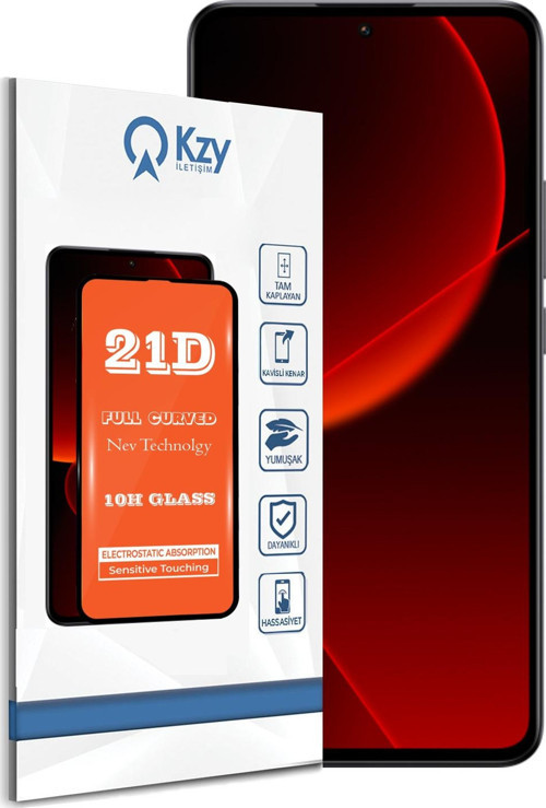 KZY Xiaomi Mi 13T ile Uyumlu Tam Kaplayan 21D Temperli Ekran Koruyucu Cam