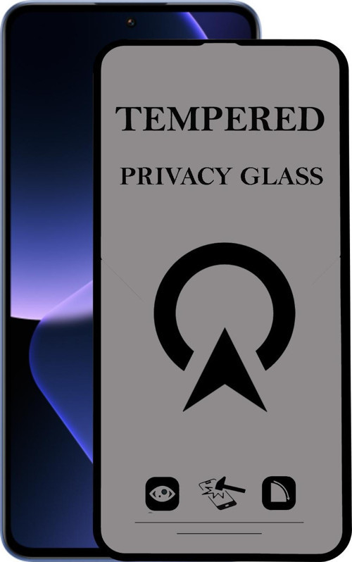 KZY Xiaomi Mi 13T Pro ile Uyumlu Tam Kaplayan Privacy Hayalet Temperli Ekran Koruycu Cam