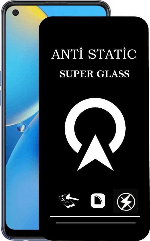 Oppo A74 Tam Kaplayan Anti Statik Çizilmez Safir Ekran Koruyucu Cam