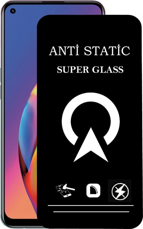 Oppo Reno 5 Lite Tam Kaplayan Anti Statik Çizilmez Safir Ekran Koruyucu Cam