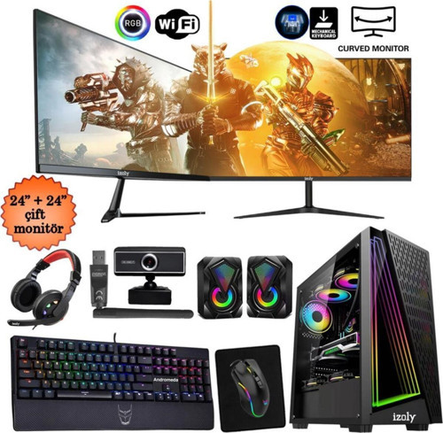 Streamer I5 10400f 16gb 512gb M.2 Nvme Rtx2060 6gb 24"+24" Masaüstü Oyun Oem Seti