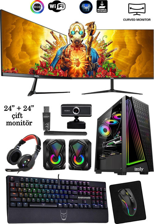 Twitch I5-10400f 16gb 512gb M.2 Nvme Rx550 4gb 24"+24" 100hz Oyuncu Oem Seti