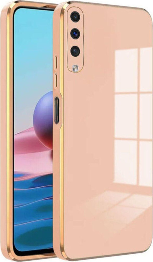 Samsung Galaxy A50 Kapak Kamera Korumalı Lazer Kesim Lüx Silikon Kılıf - Rose Gold