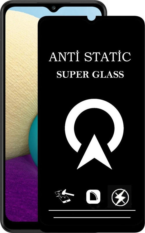 Samsung Galaxy A02 Tam Kaplayan Anti Statik Çizilmez Safir Ekran Koruyucu Cam
