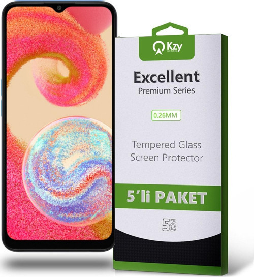 Samsung Galaxy A04e Uyumlu Temperli Ekran Koruyucu Kırılmaz Cam Ekonomik 5'li Paket