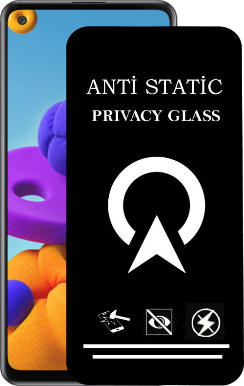Samsung Galaxy A21 Tam Kaplayan Anti Statik Görünmez Safir Ekran Koruyucu Hayalet Cam