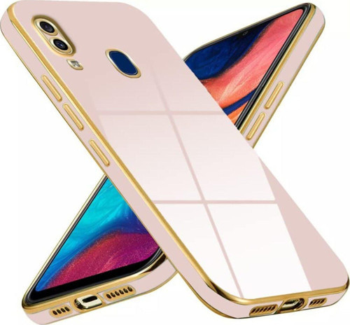 Samsung Galaxy A30S Kapak Kamera Korumalı Lazer Kesim Lüx Silikon Kılıf - Rose Gold