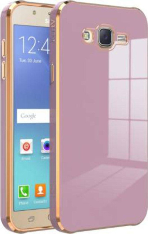 Samsung Galaxy J7 Core Kapak Kamera Korumalı Lazer Kesim Lüx Silikon Kılıf - Lila
