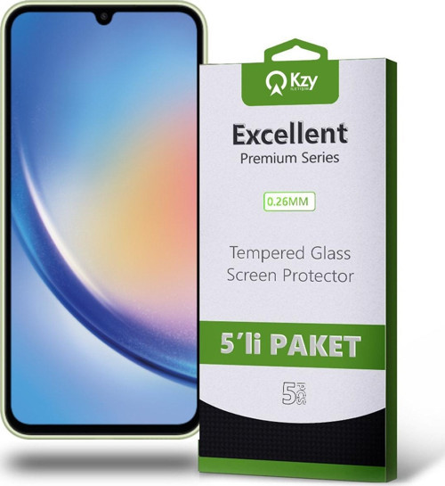 Samsung Galaxy A34 Temperli Ekran Koruyucu Kırılmaz Cam Ekonomik 5'li Paket Uyumlu