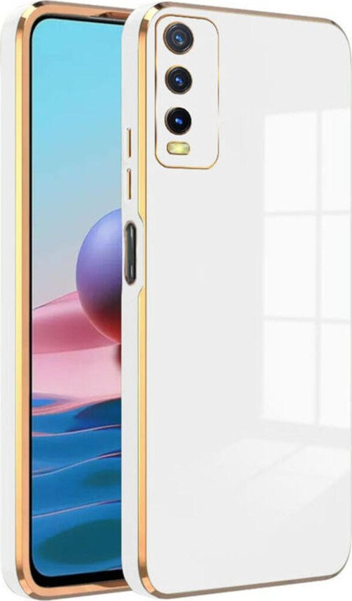 Vivo Y20 Kapak Kamera Korumalı Lazer Kesim Lüx Silikon Kılıf -Beyaz
