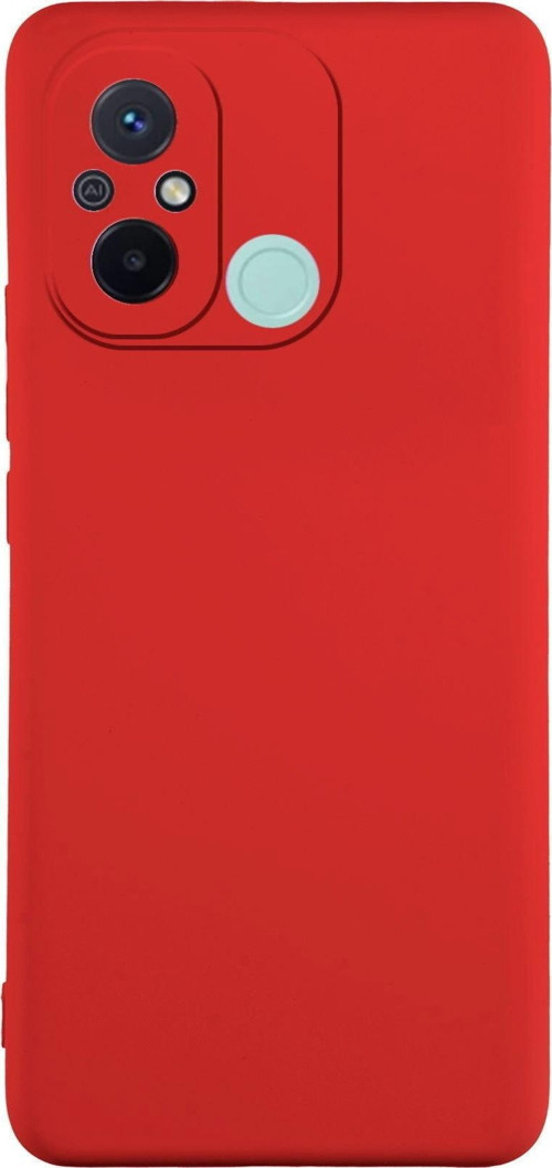 Xiaomi Redmi 12C Kapak İçi Kadife Kamera Korumalı Lansman Silikon Kılıf - Kırmızı