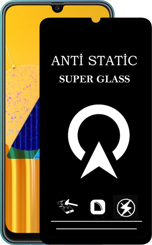 Samsung Galaxy M30s Tam Kaplayan Anti Statik Çizilmez Safir Ekran Koruyucu Cam