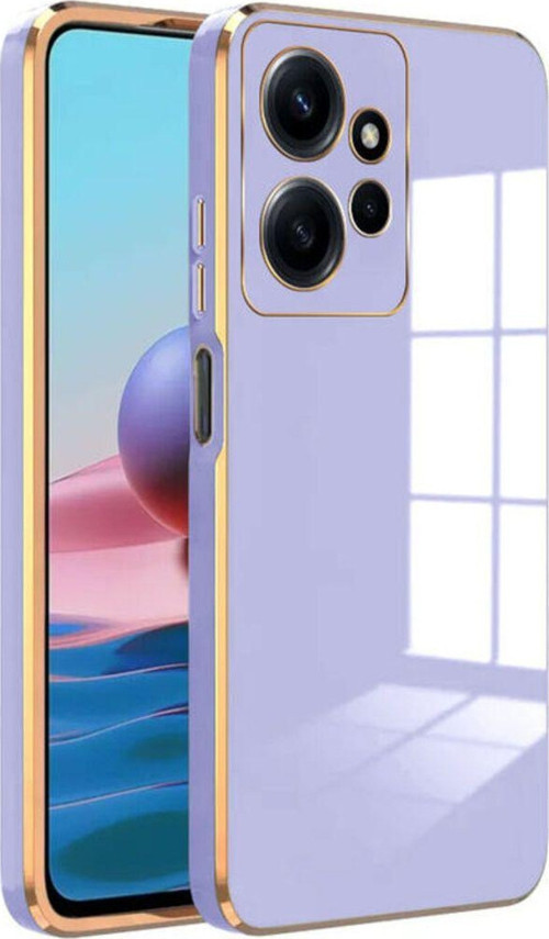 Xiaomi Redmi Note 12 4G Kapak Kamera Korumalı Lazer Kesim Lüx Silikon Kılıf - Lila