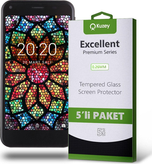 Vestel Venüs E2 Plus Temperli Ekran Koruyucu Kırılmaz Cam 5'li Paket