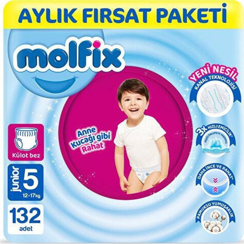 Pants KANALLI Bebek Bezi 5 Beden Junior Aylık Fırsat Paketi 132 Adet