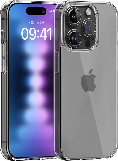 Apple iPhone 15 ProMax Kapak Kristal Clear Case Sert Şeffaf Mika Kılıf