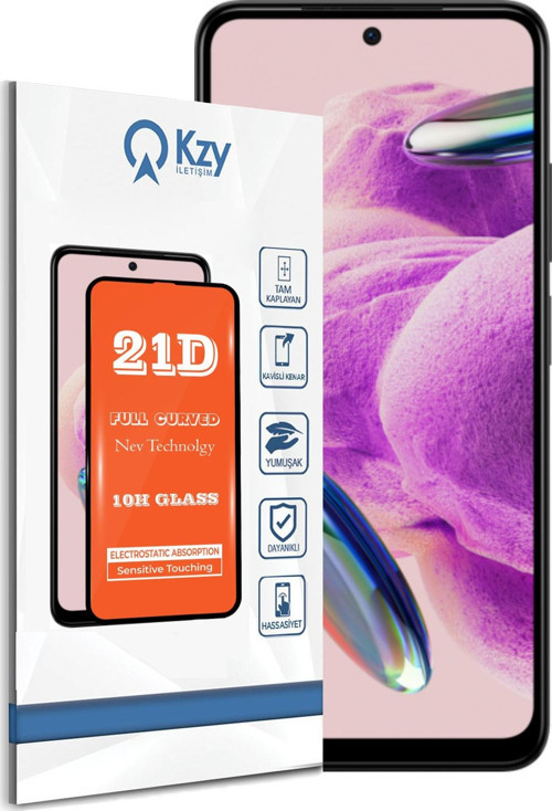Xiaomi Redmi Note 12S ile Uyumlu Tam Kaplayan 21D Temperli Ekran Koruyucu Cam
