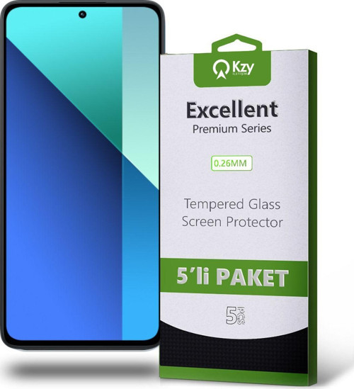 Xiaomi Redmi Note 13 ile Uyumlu Temperli Ekran Koruyucu Kırılmaz Cam Ekonomik 5'li Paket