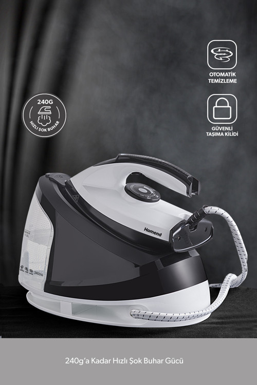 Steamwork 1167H Buhar Kazanlı Ütü Siyah Beyaz 2400 W