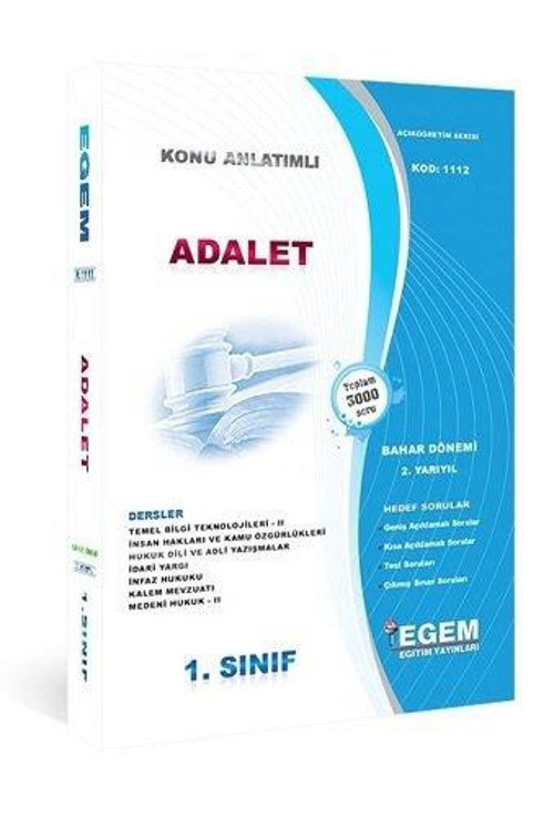 1.SINIF 2.YARIYIL ADALET BÖLÜMÜ BAHAR DÖN. KONU ANLATIM - EGEM