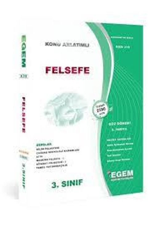 3.SINIF 5.YARIYIL FELSEFE K.A GÜZ DÖNEMİ - EGEM YAYINEVİ