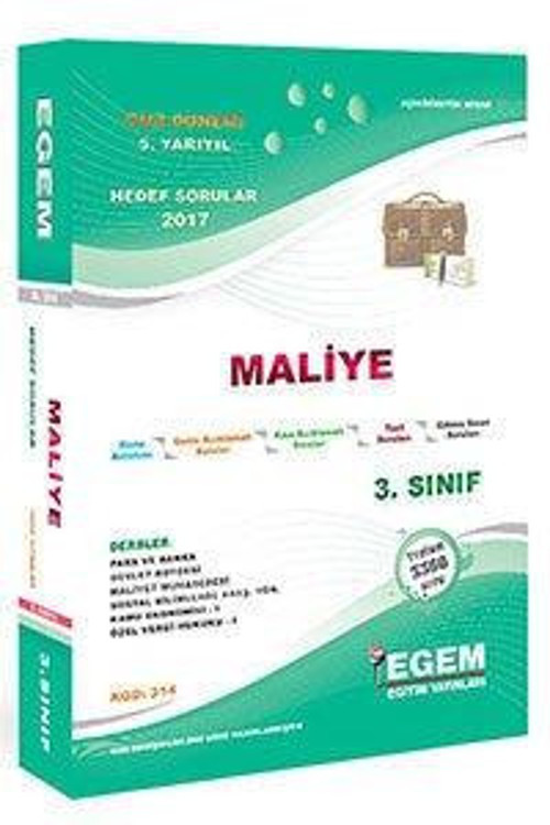 3.SINIF 5.YARIYIL MALİYE KONU ANLATIM GÜZ DÖNEMİ - EGEM YAYINLARI