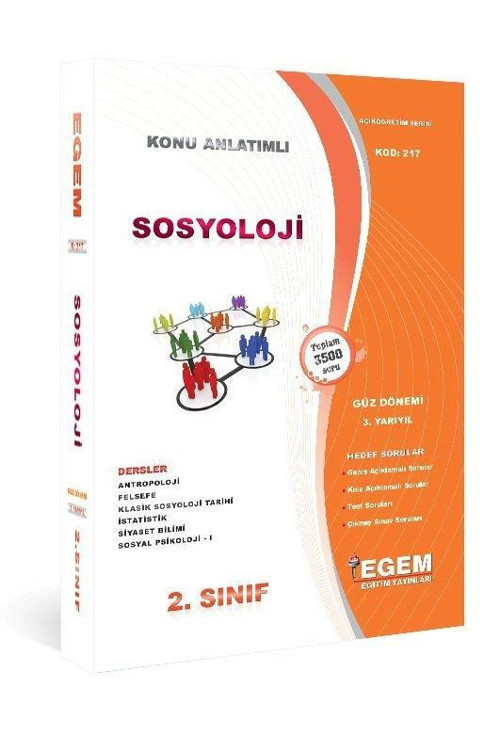 2.SINIF 3.YARIYIL SOSYOLOJİ K.A GÜZ DÖNEMİ - EGEM YAYINLARI
