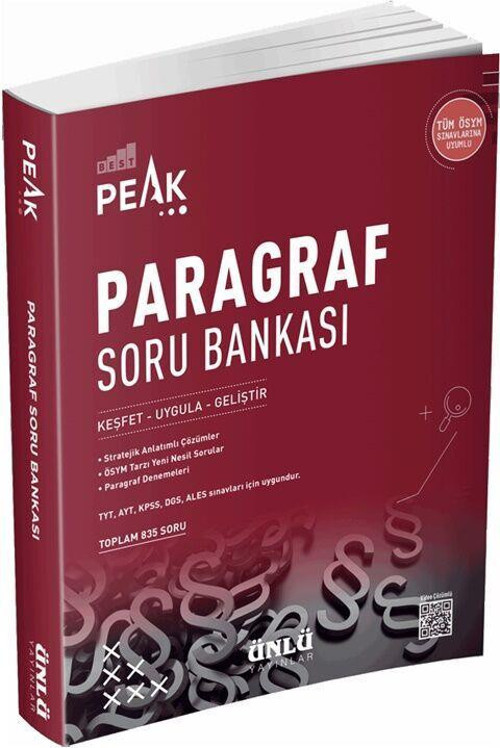 TYT KPSS DGS BEST PEAK PARAGRAF SORU BANKASI - ÜNLÜ YAYINLARI