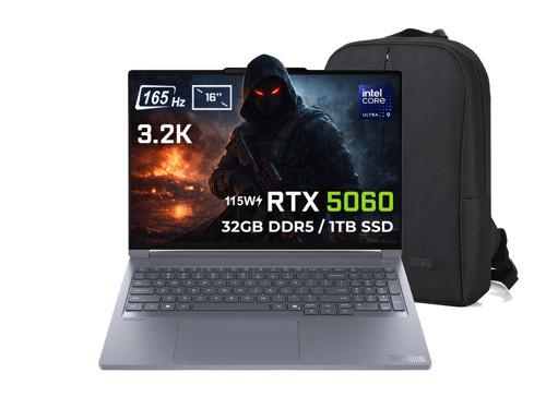 ThinkBook 16p G6 IAX 21R0001JTXC4 Intel Core Ultra 9-275HX 48 GB DDR5 1 TB RTX 5060 8GB 115W 16 inç 3.2K 165Hz IPS Windows 11 Home Gaming Laptop + Çanta