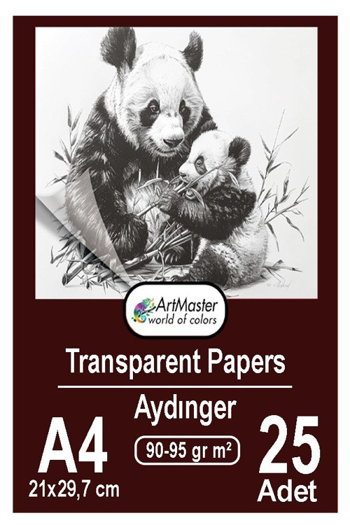 Aydınger Kağıdı A4 90-95 gr Eskiz Kağıdı 25 Adet Artmaster Aydınger Kağıt 21x29,7 cm Buzlu Mumlu Kağıt Çizim Kağıdı