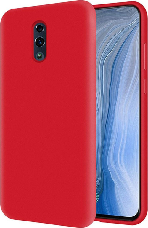Oppo Reno Içi Kadife Soft Logosuz Lansman Silikon Kılıf - Kırmızı