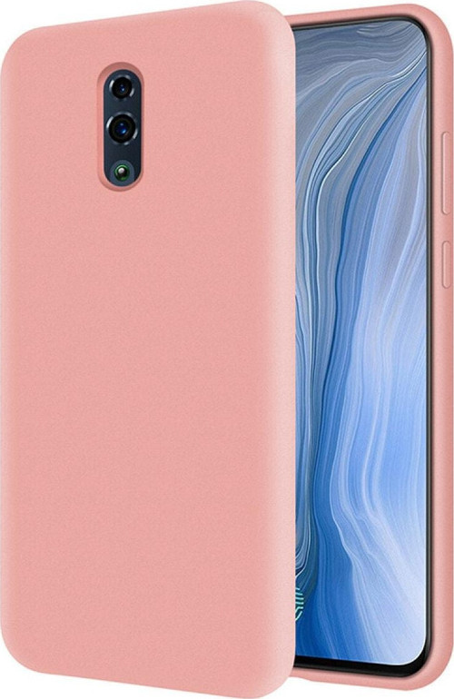 Oppo Reno Içi Kadife Soft Logosuz Lansman Silikon Kılıf - Pembe