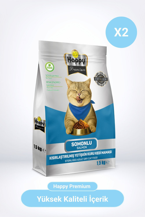 Kısırlaştırılmış Somonlu Kuru Kedi Maması 3 Kg