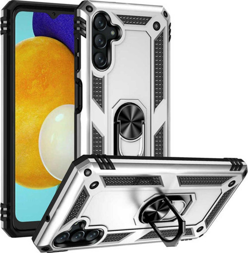 Samsung Galaxy A04S Kapak Military Yüzüklü Stantlı Panzer Tank Kılıf - Gri