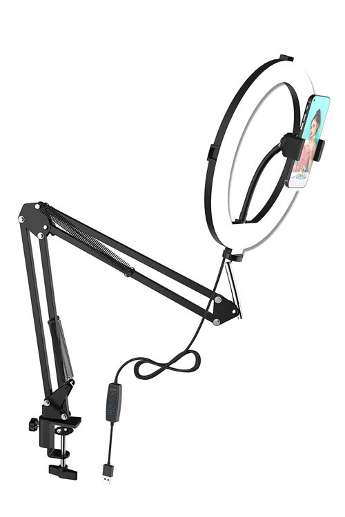 Metal Flexible Masaüstü Sıkıştırmalı Youtuber Ring Light Led Selfie Çalışma Işığı 10 Inç Halka