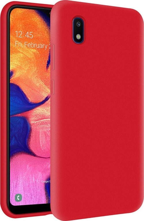Samsung Galaxy A10 Içi Kadife Soft Logosuz Lansman Silikon Kılıf - Kırmızı